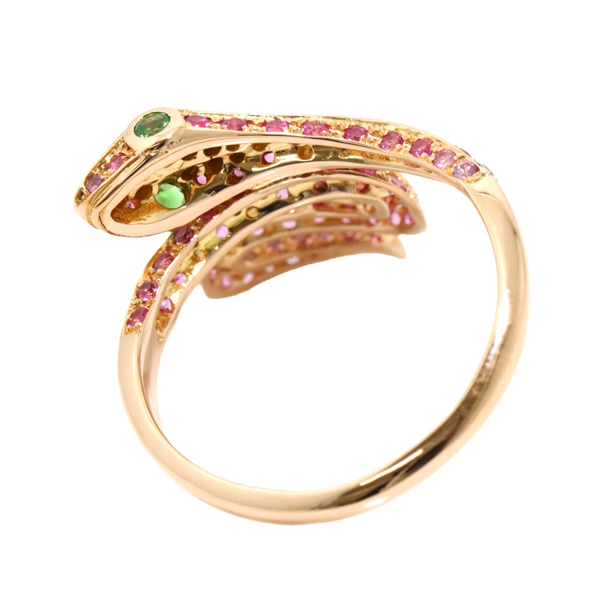 Diamond 0.12ct/0.45ct Multi Stone Ring 18K PG Pink Gold 750 Size9.5(US)