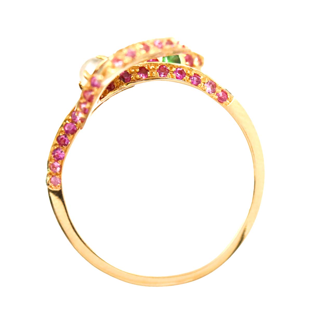 Diamond 0.12ct/0.45ct Multi Stone Ring 18K PG Pink Gold 750 Size9.5(US)