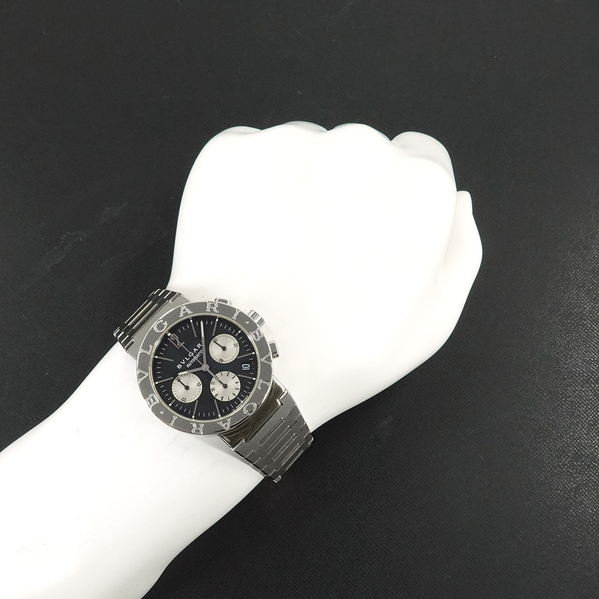 BVLGARIBVLGARI BB38SSCH Chronograph Date Black Dial Mens