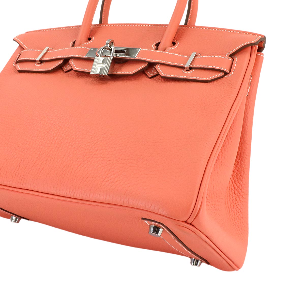 Birkin 30 Taurillon Clemence Crevette Hand Bag Purse Pink