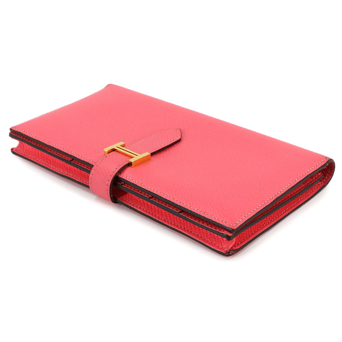 Bearn Souffle Long Wallet Veau Epsom Rose Azalee Purse