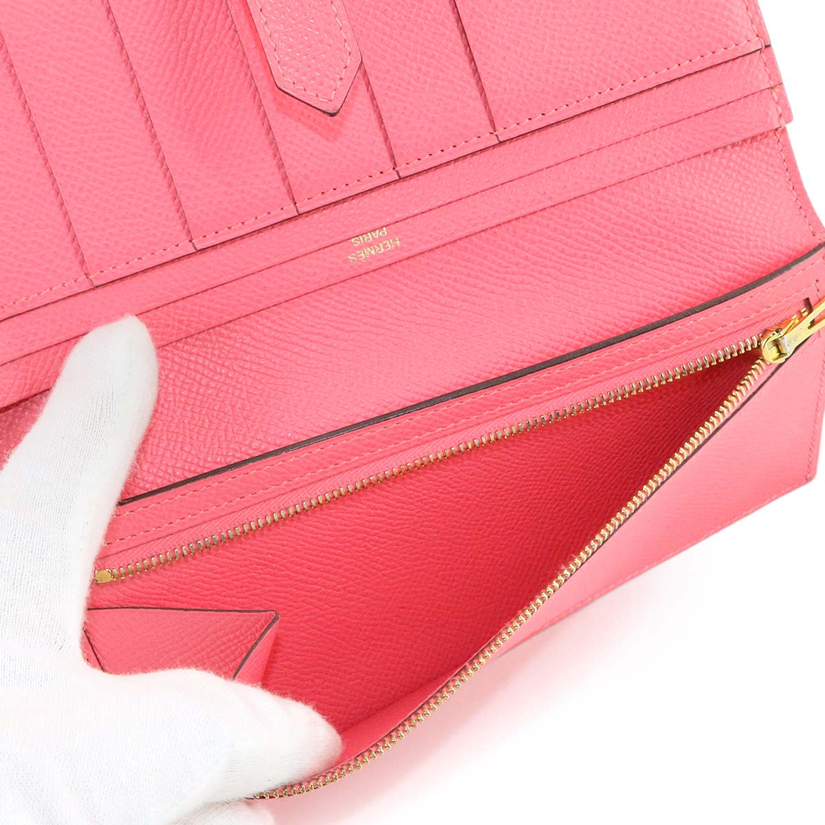 Bearn Souffle Long Wallet Veau Epsom Rose Azalee Purse