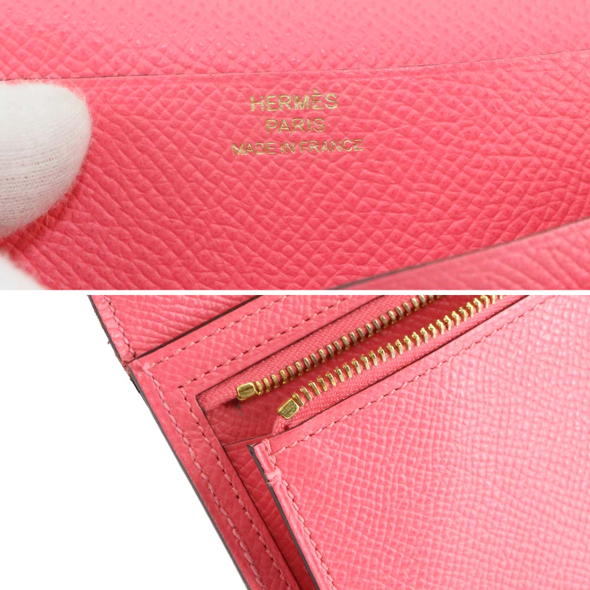 Bearn Souffle Long Wallet Veau Epsom Rose Azalee Purse