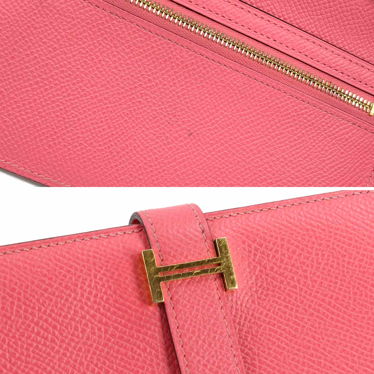 Bearn Souffle Long Wallet Veau Epsom Rose Azalee Purse