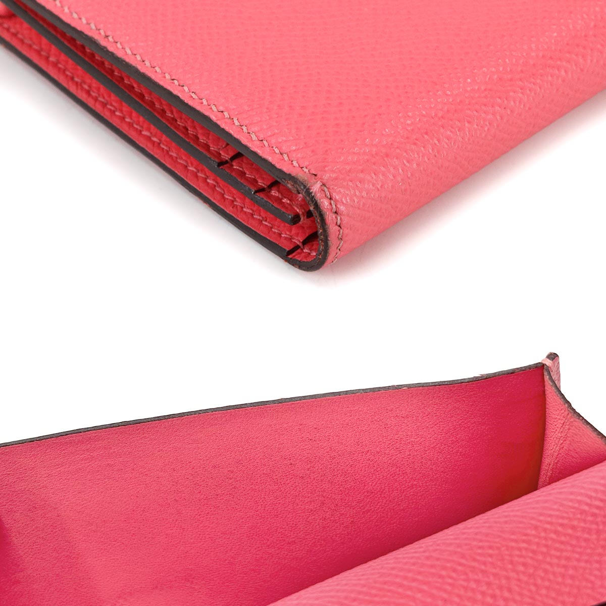 Bearn Souffle Long Wallet Veau Epsom Rose Azalee Purse