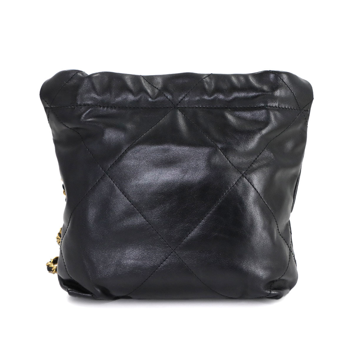 CHANEL 22 Mini Chain Hand Shoulder Bag Leather Black AS3980 Purse
