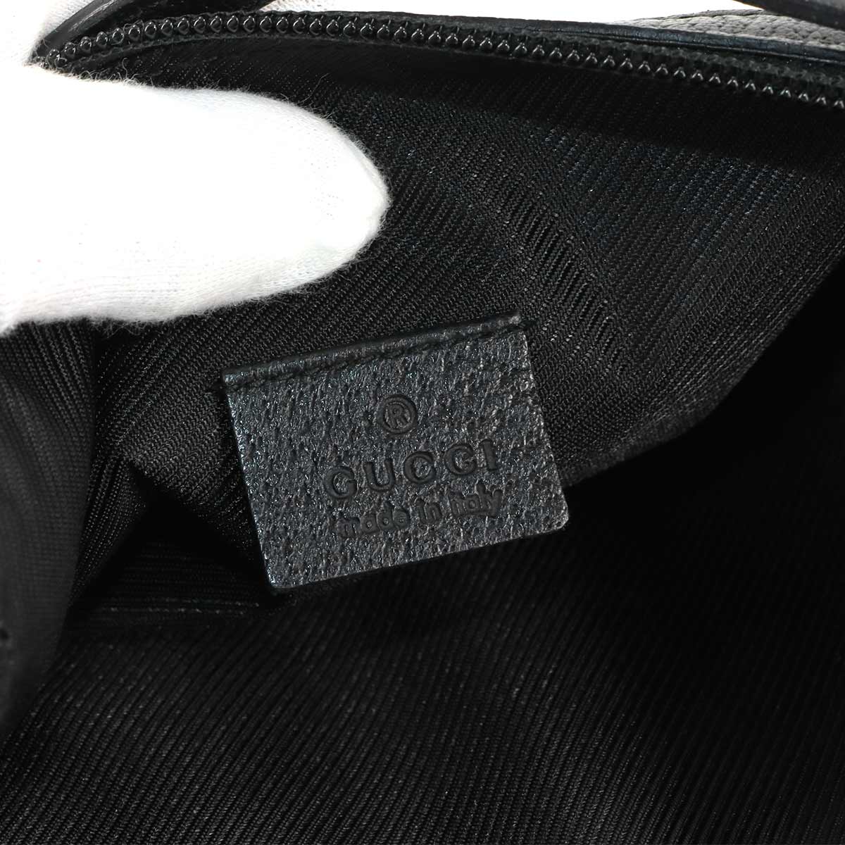 GG Canvas Hnad Bag Leather Black 145750 Purse