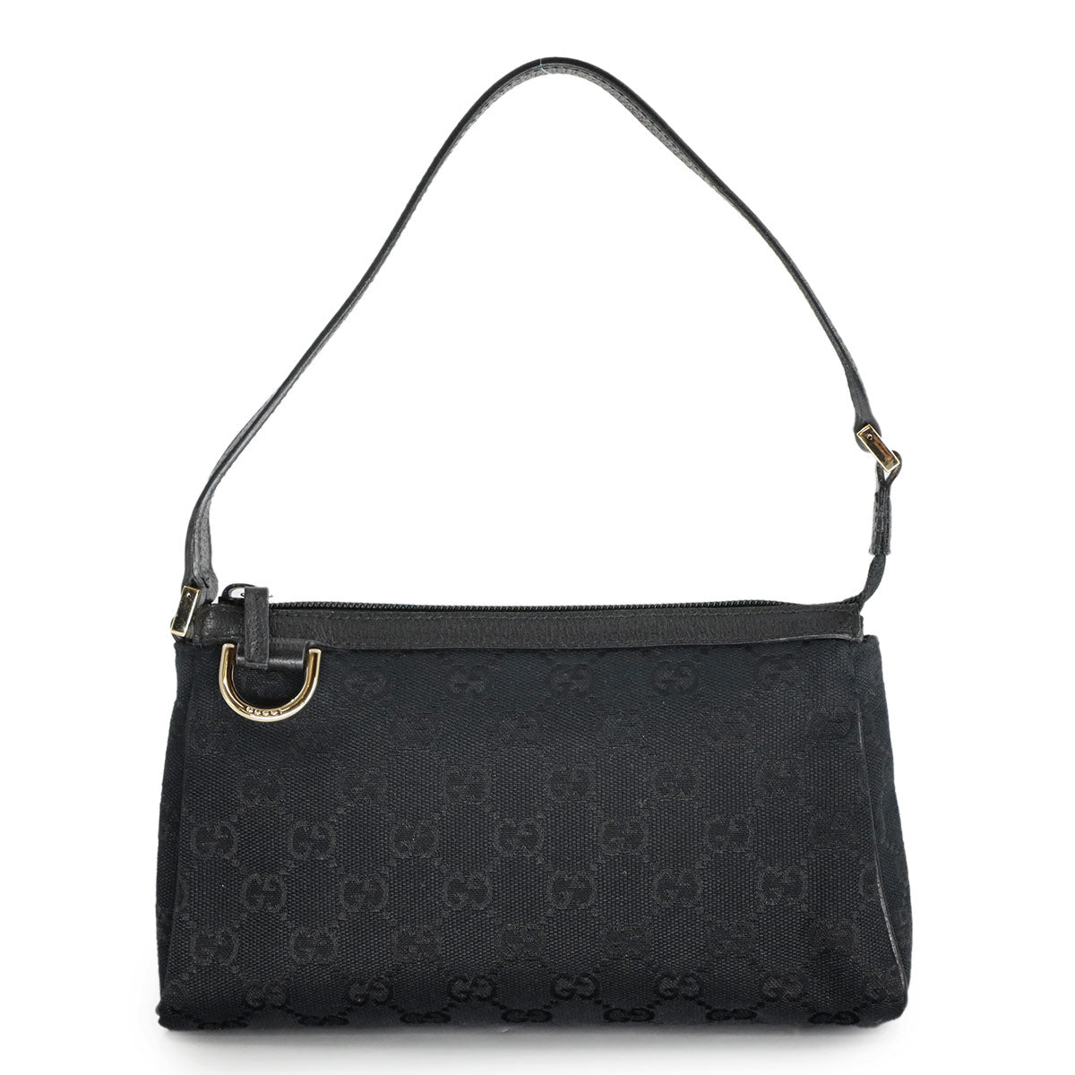 GG Canvas Hnad Bag Leather Black 145750 Purse