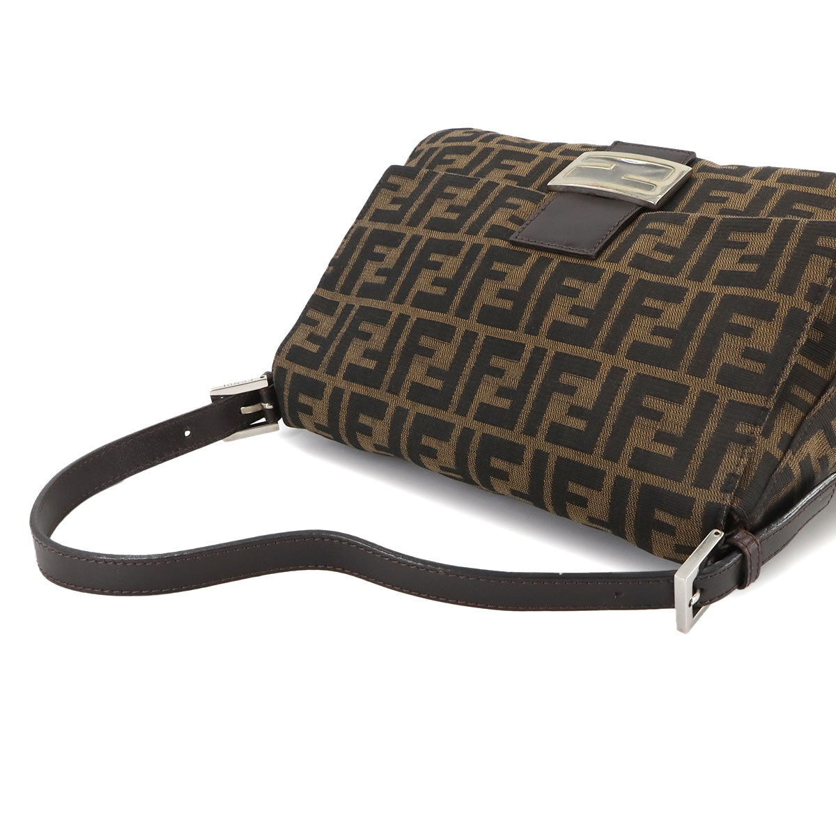 Zucca Mamma Baguette Shoulder Bag Canvas Leather Brown 26325