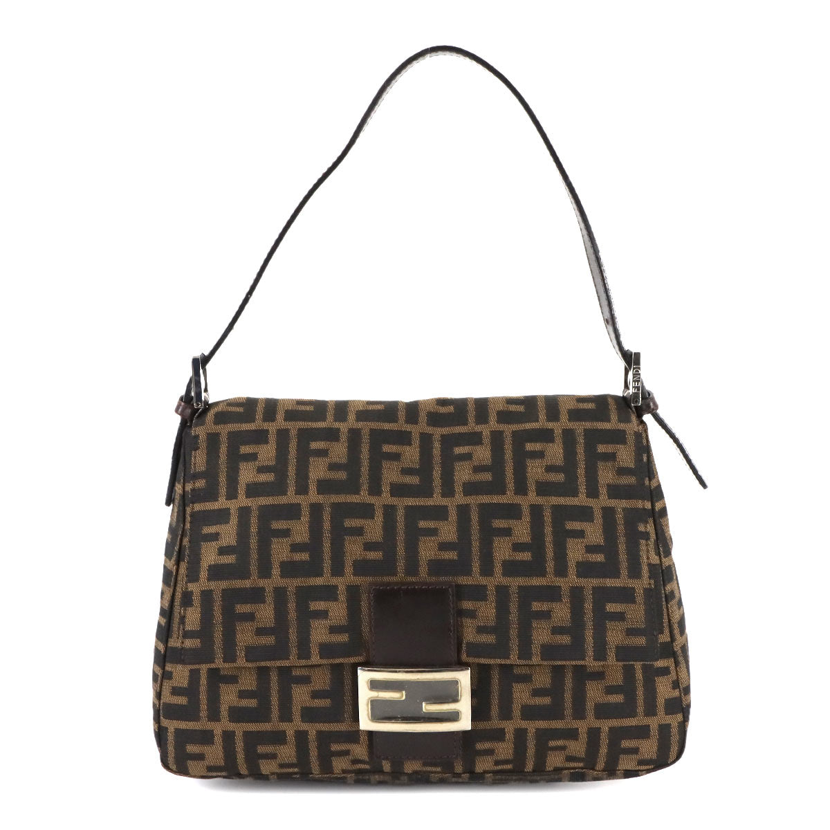 Zucca Mamma Baguette Shoulder Bag Canvas Leather Brown 26325