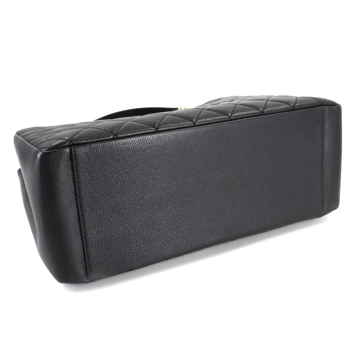 Matelasse Grand Shopping Tote Bag Leather Black GST A50995