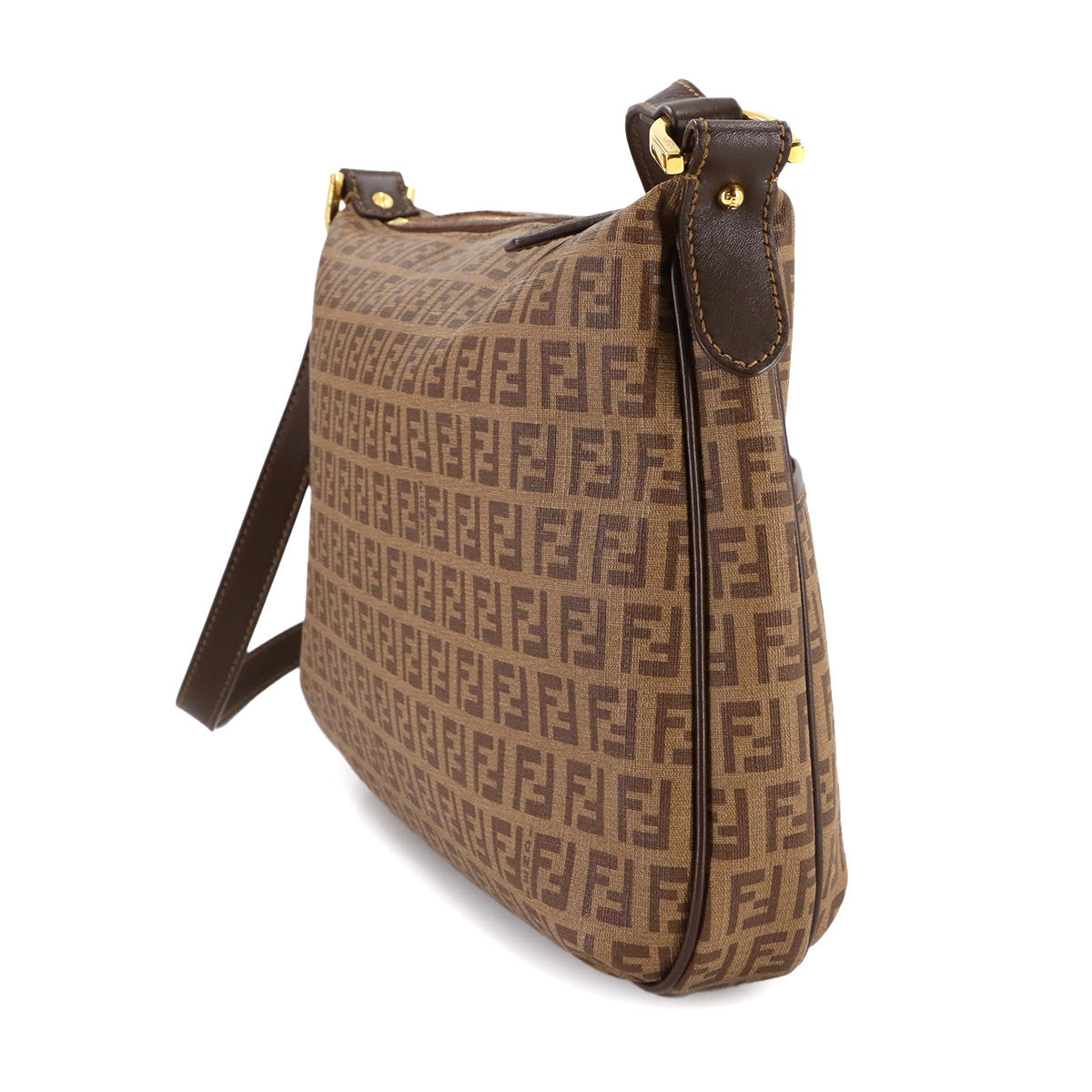 Zucchino Shoulder Bag PVC Leather Brown 8BT206 Purse