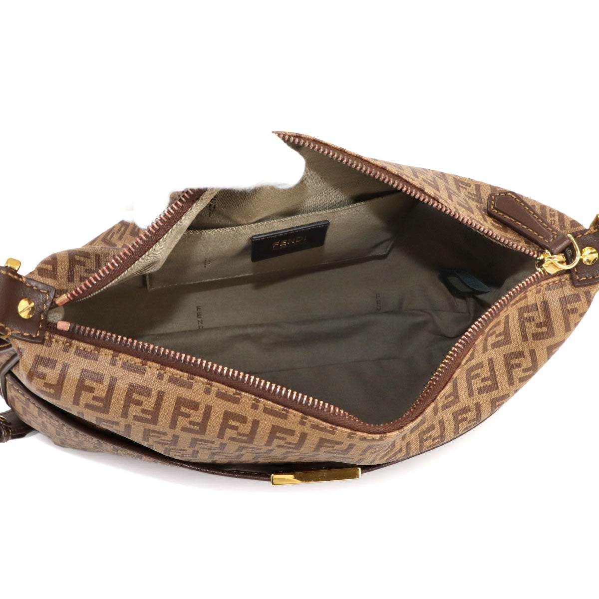 Zucchino Shoulder Bag PVC Leather Brown 8BT206 Purse