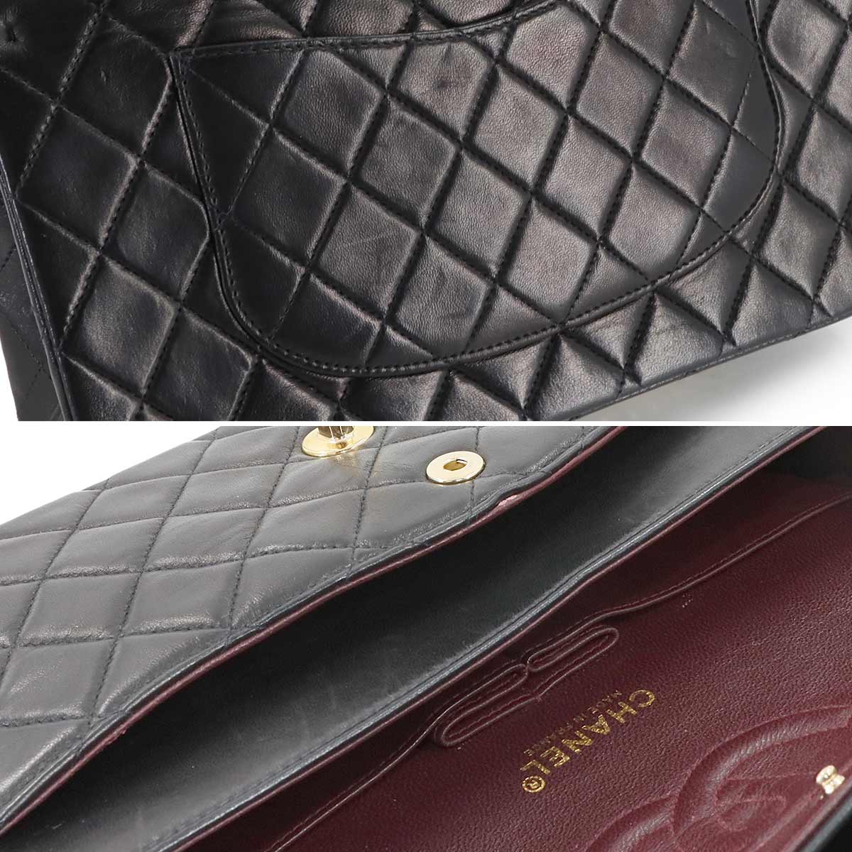 Matelasse 25 Chain Shoulder Bag Leather Black A01112 11.12