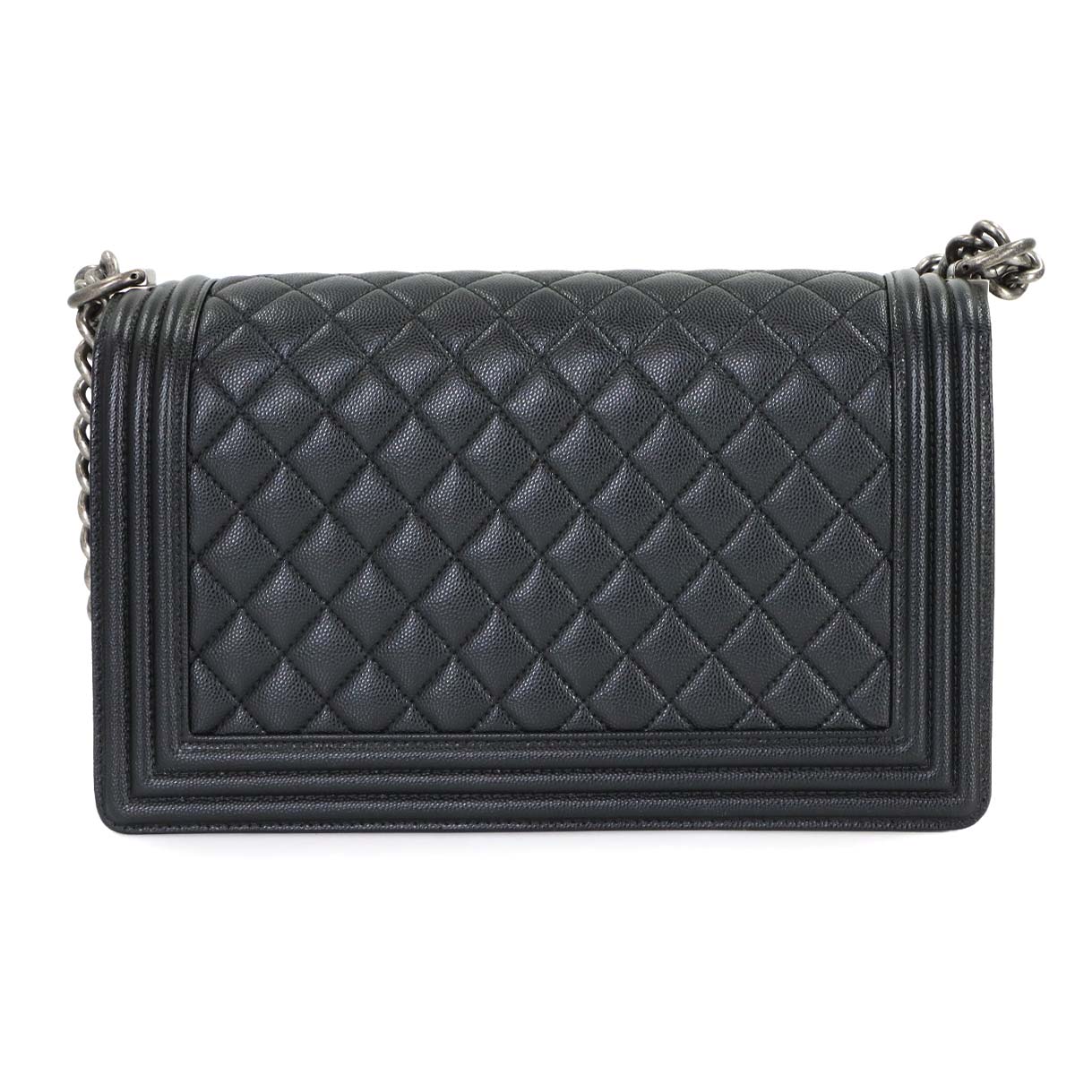 BOY CHANEL Large Chain houlder Bag Leather Black A92193 Purse