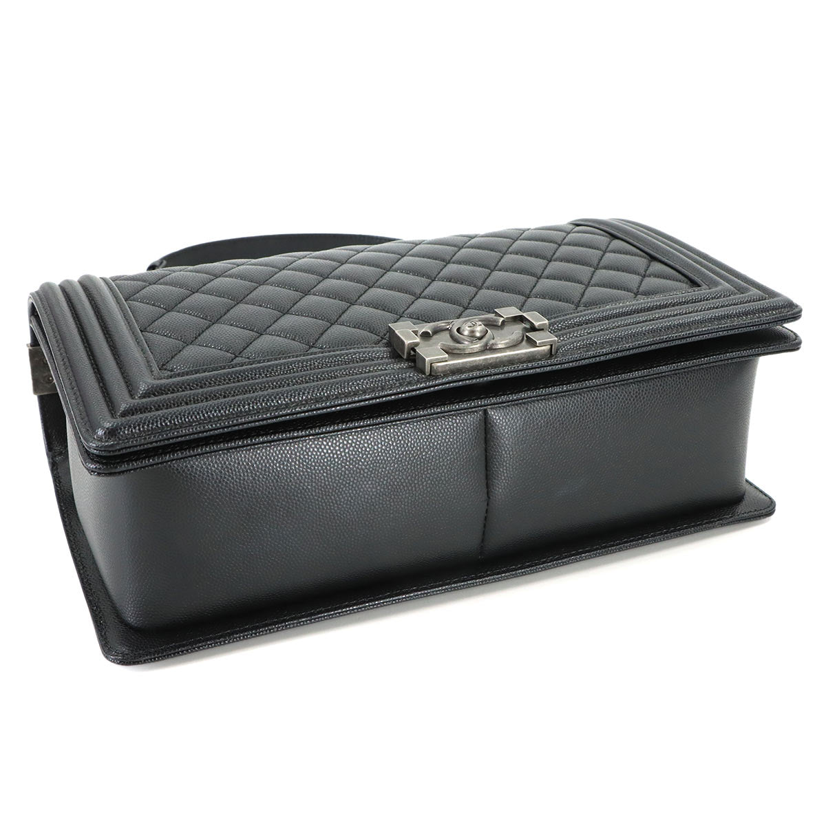 BOY CHANEL Large Chain houlder Bag Leather Black A92193 Purse