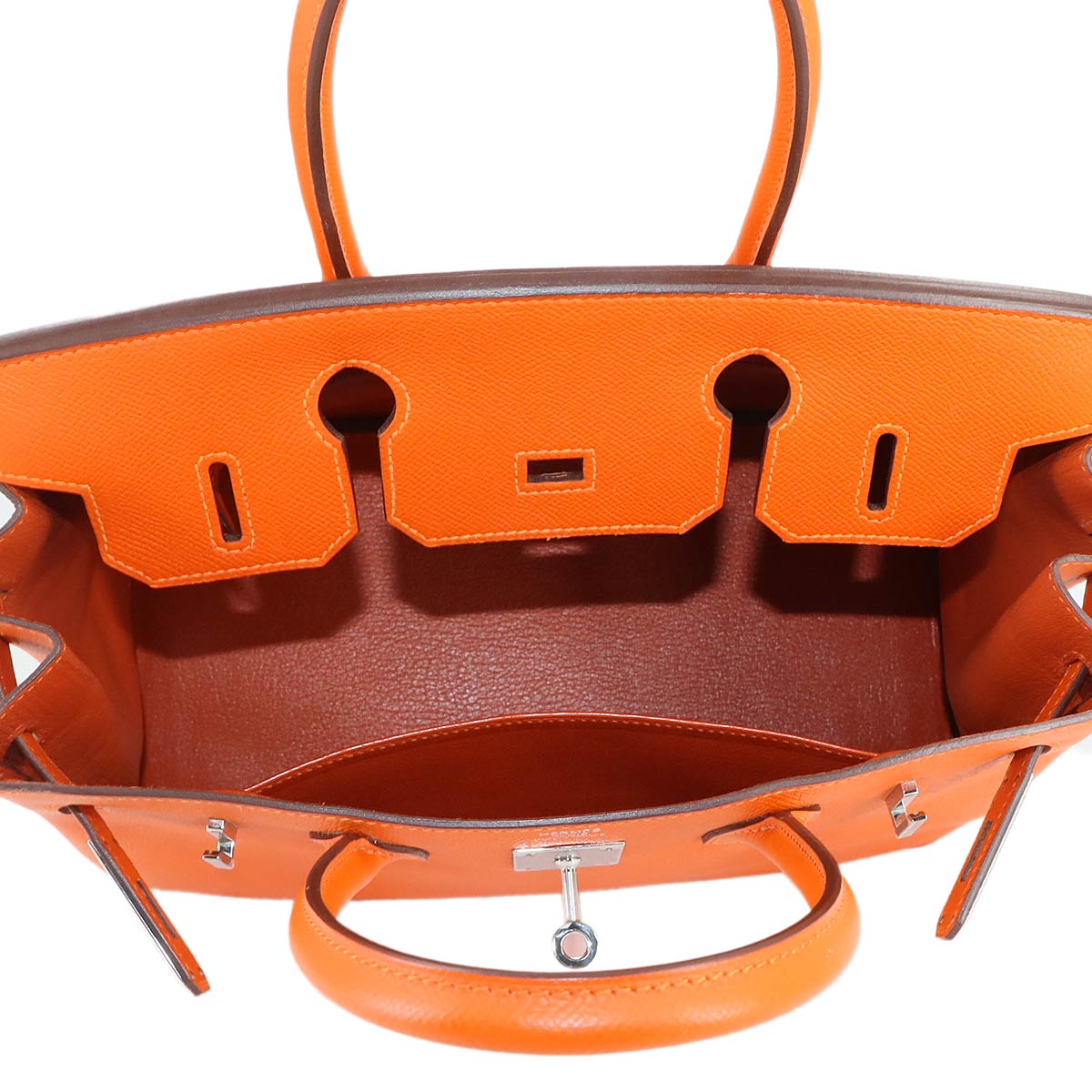 Birkin 30 Hand Bag Epsom Feu Orange