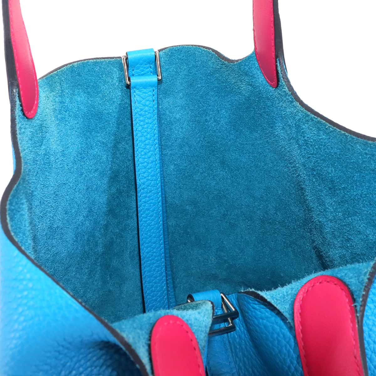 Picotin Lock Eclat MM Hand Bag Traurillon Clemence Blue Fride