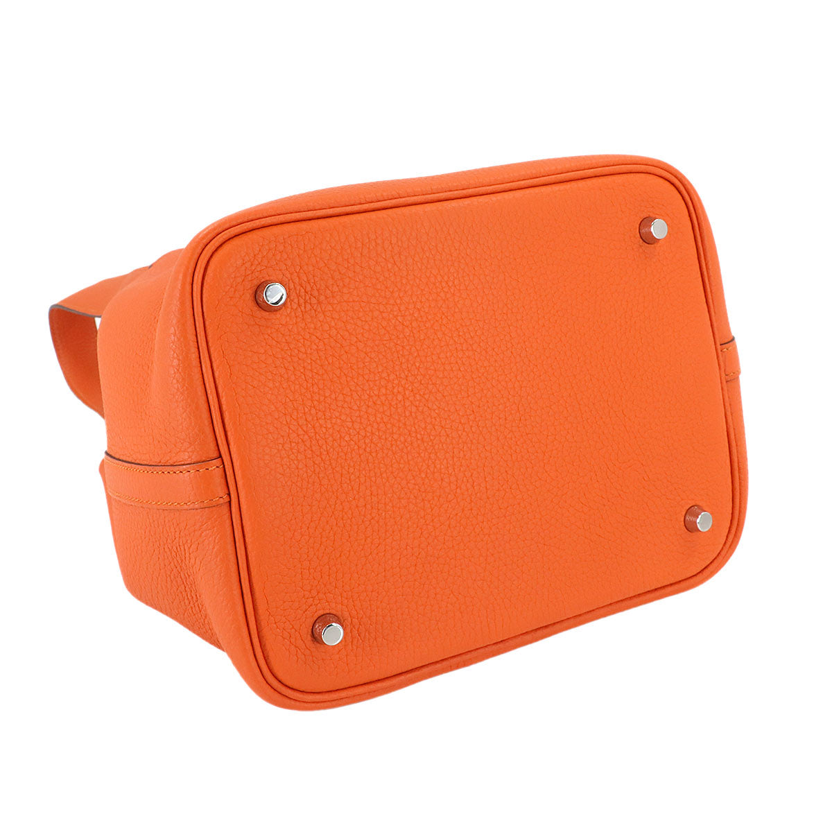 Picotin Lock MM Hand Bag Taurillon Clemence Feu Orange Purse