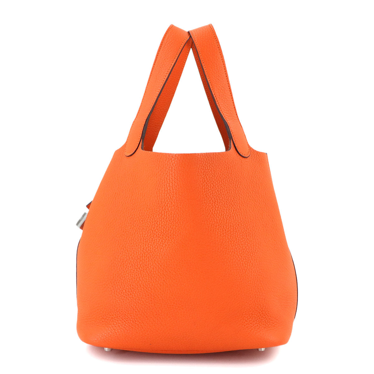 Picotin Lock MM Hand Bag Taurillon Clemence Feu Orange Purse