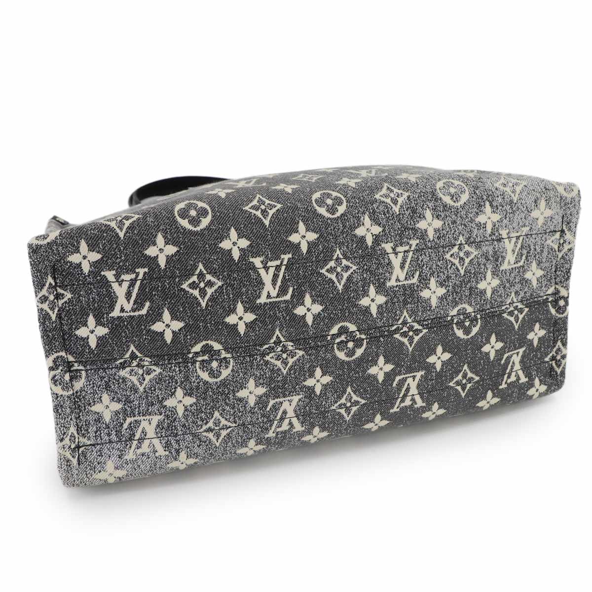 Monogram Jacquard Denim Onthego MM Tote Shoulder Bag