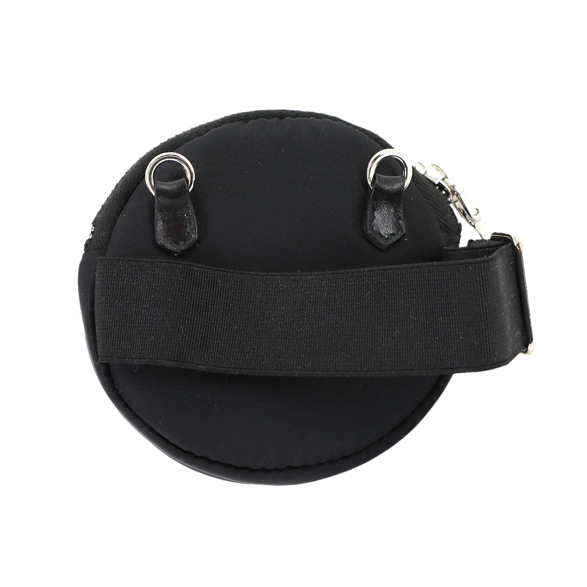 Round Shoulder Pouch Nylon Black 1TT129 Purse