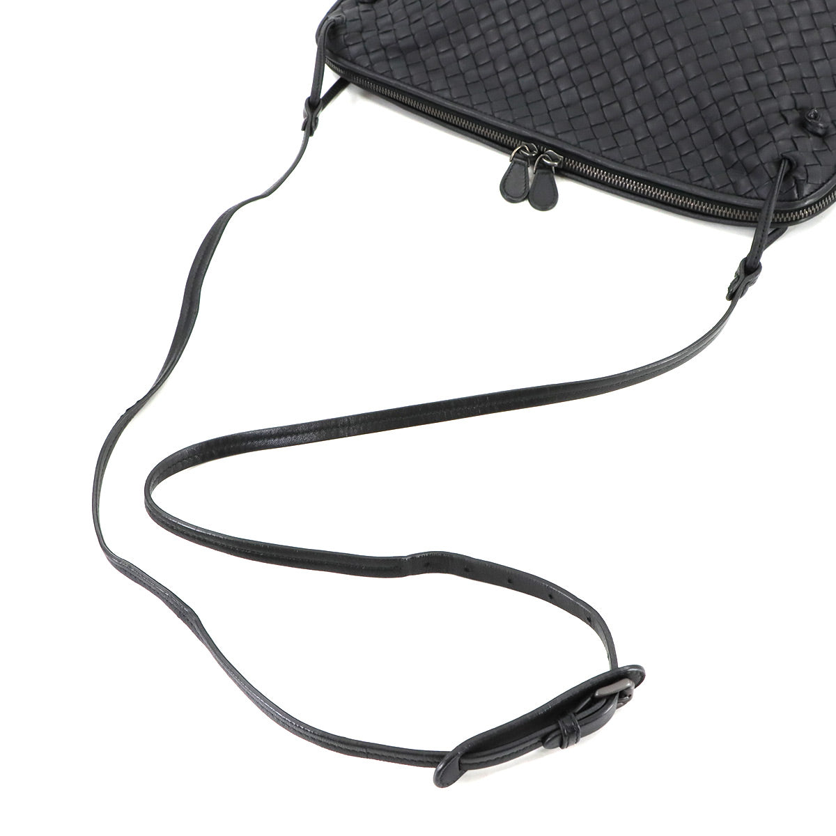 Intrecciato Nodini Shoulder Bag Leather Black