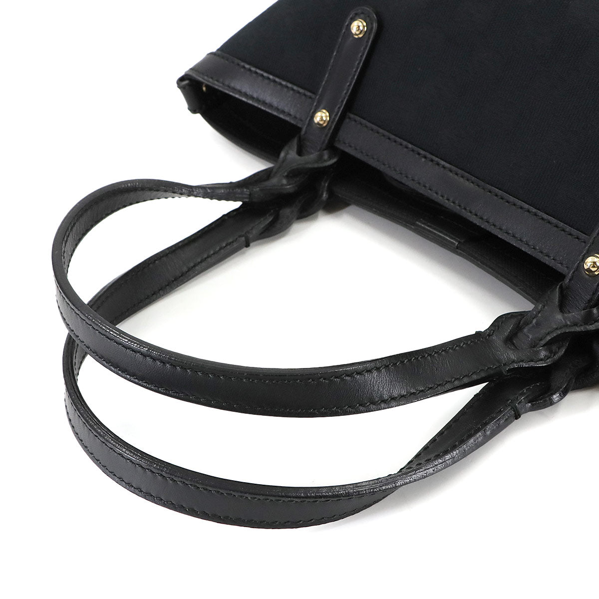 GG Canvas Tote Bag Leather Black 269878 Purse