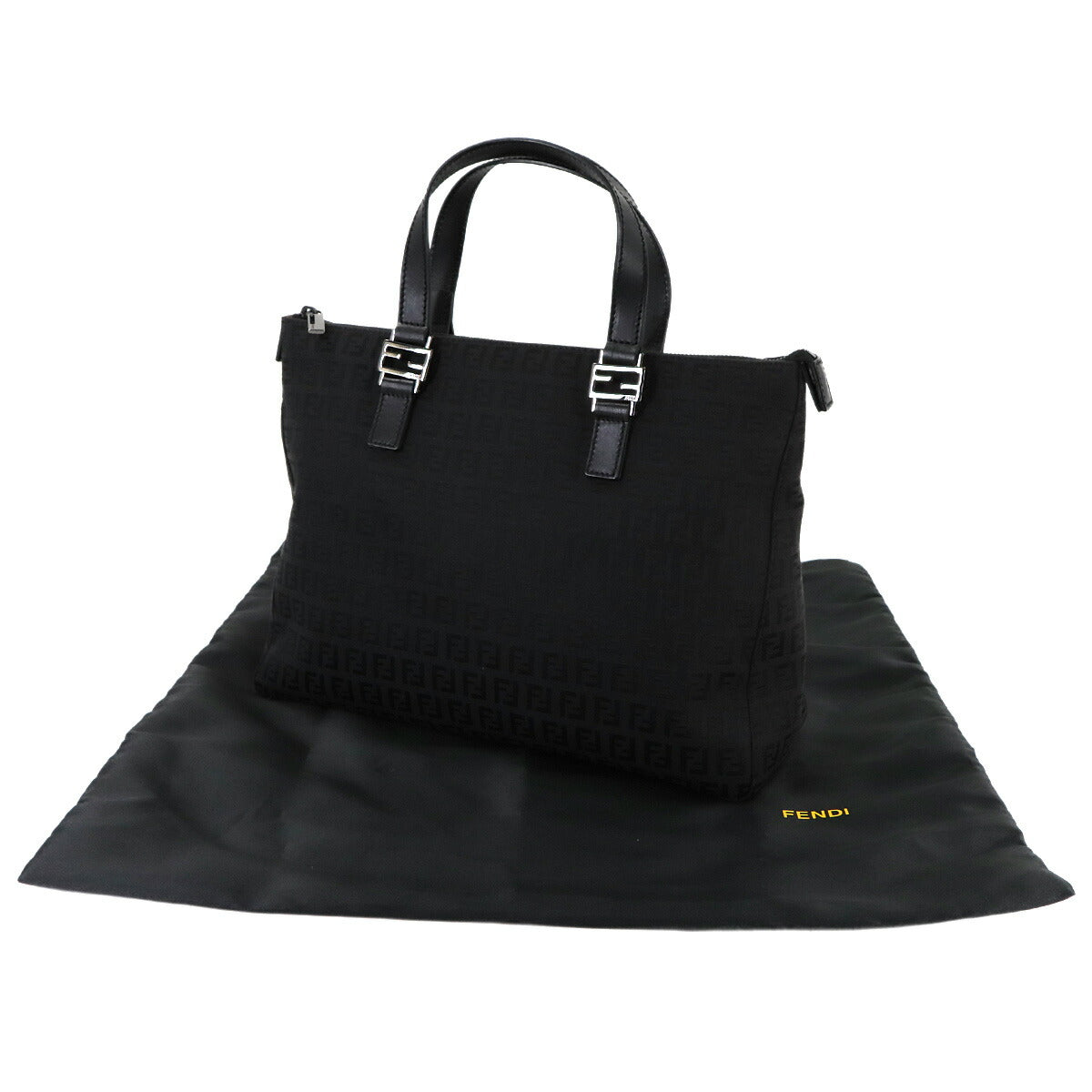 Zucchino Tote Bag Canvas Leather Black 8BH138 Purse