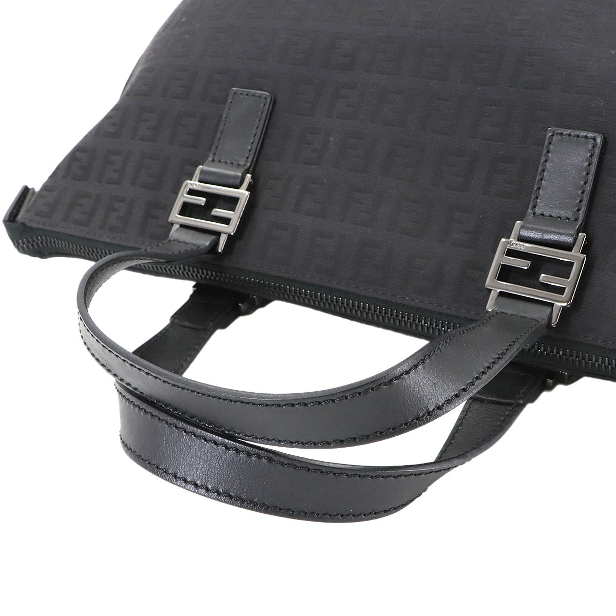 Zucchino Tote Bag Canvas Leather Black 8BH138 Purse