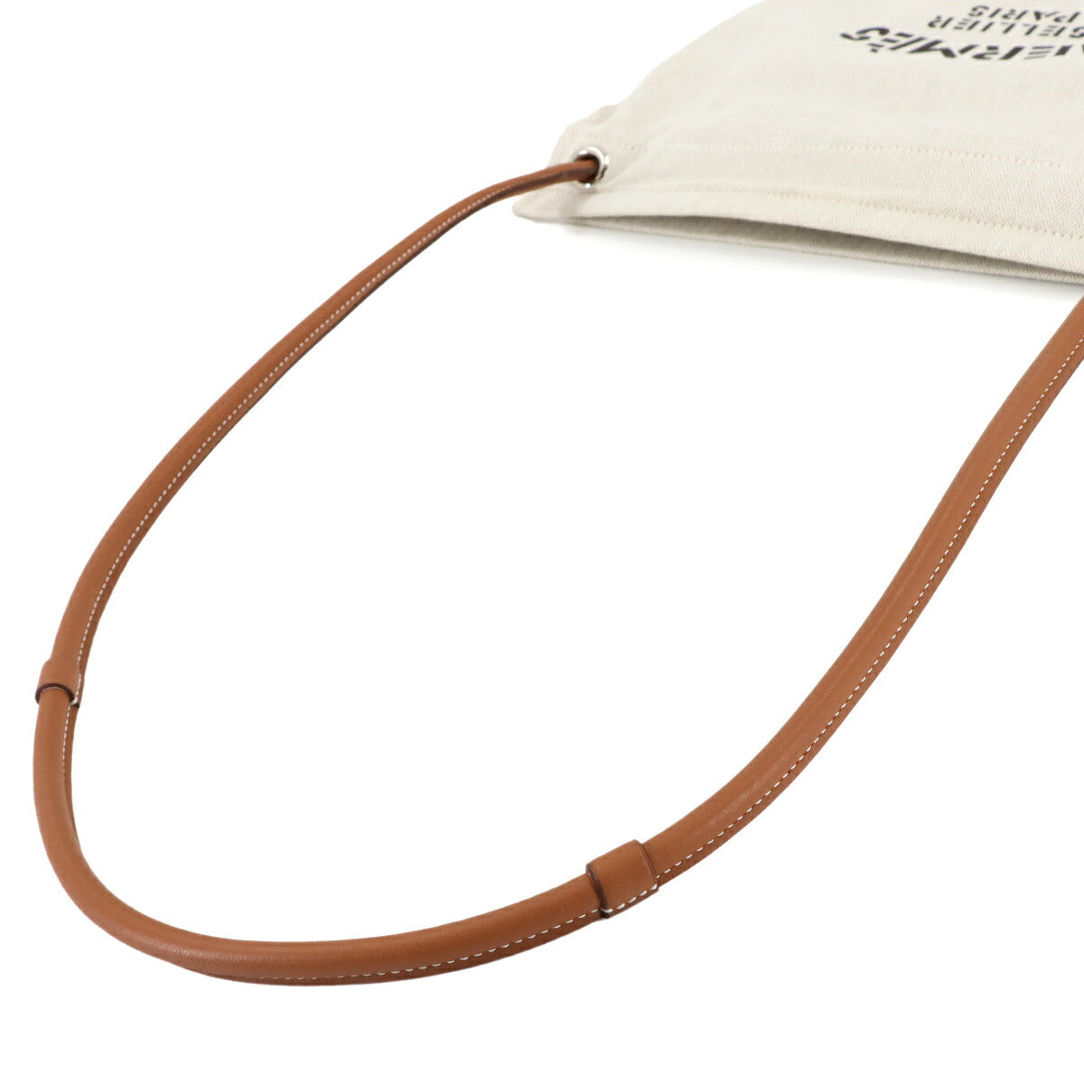 Aline Shoulder Bag Toile Chevron Swift Craie Gold