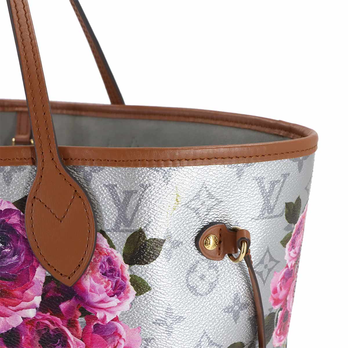 LV Garden Neverfull MM Tote Bag Silver M21352 Purse