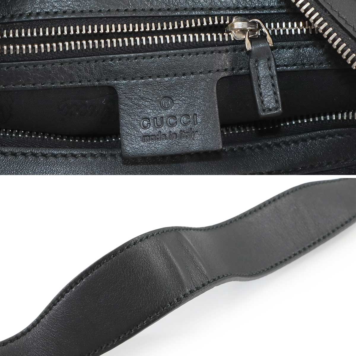 Guccissima Tote Shoulder Bag Leather Black 232961 Purse