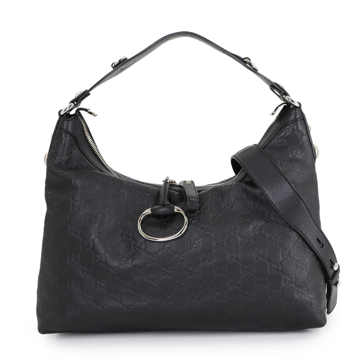 Guccissima Tote Shoulder Bag Leather Black 232961 Purse