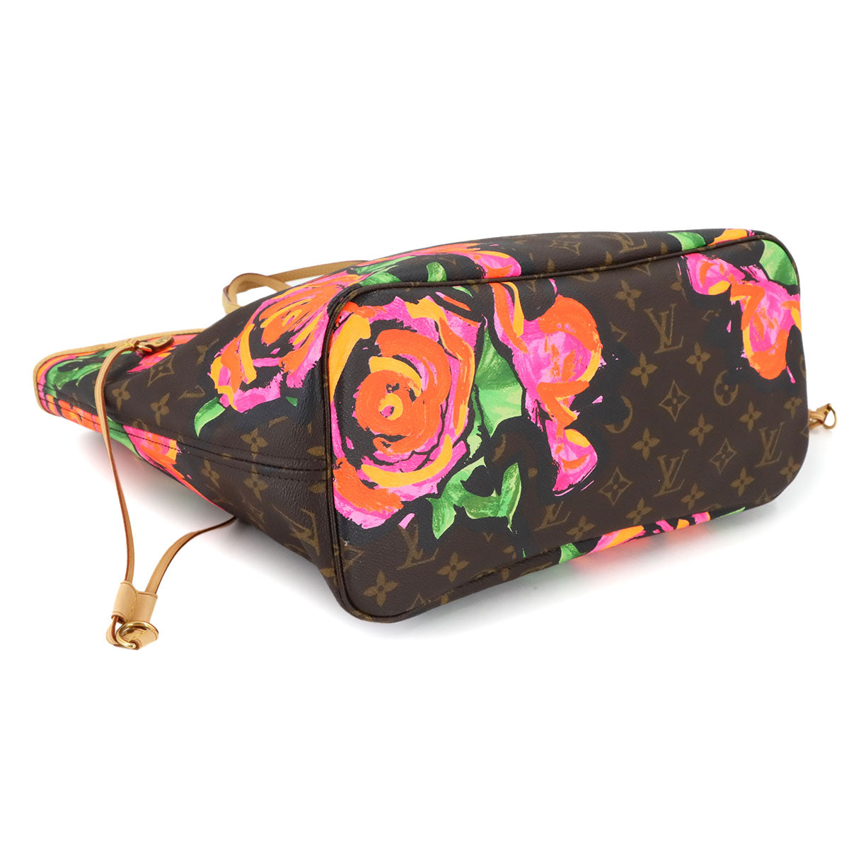 Monogram Rose Neverfull MM Tote Bag Brown Pink M48613