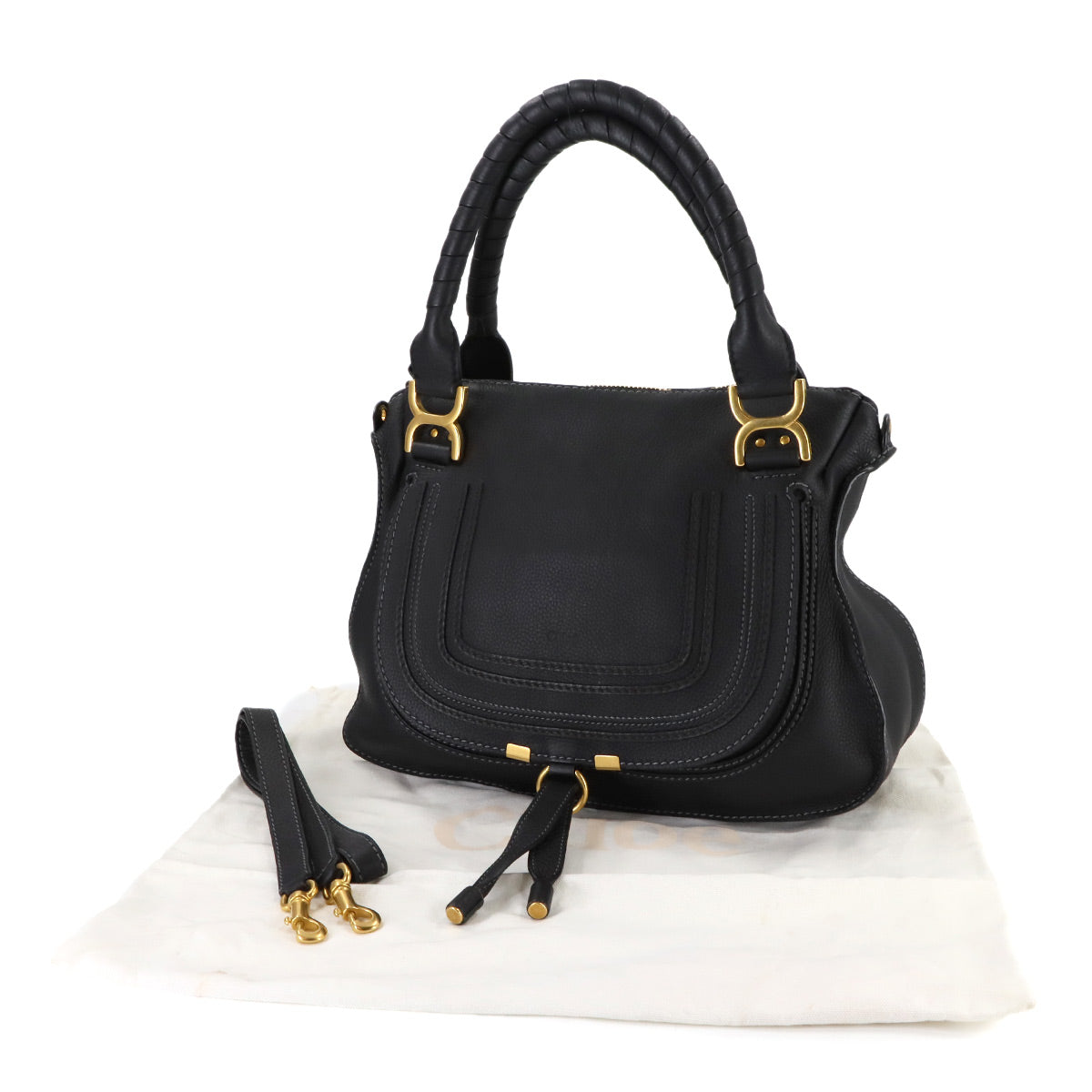 Marcie Hand Shoulder Bag Leather Black Purse