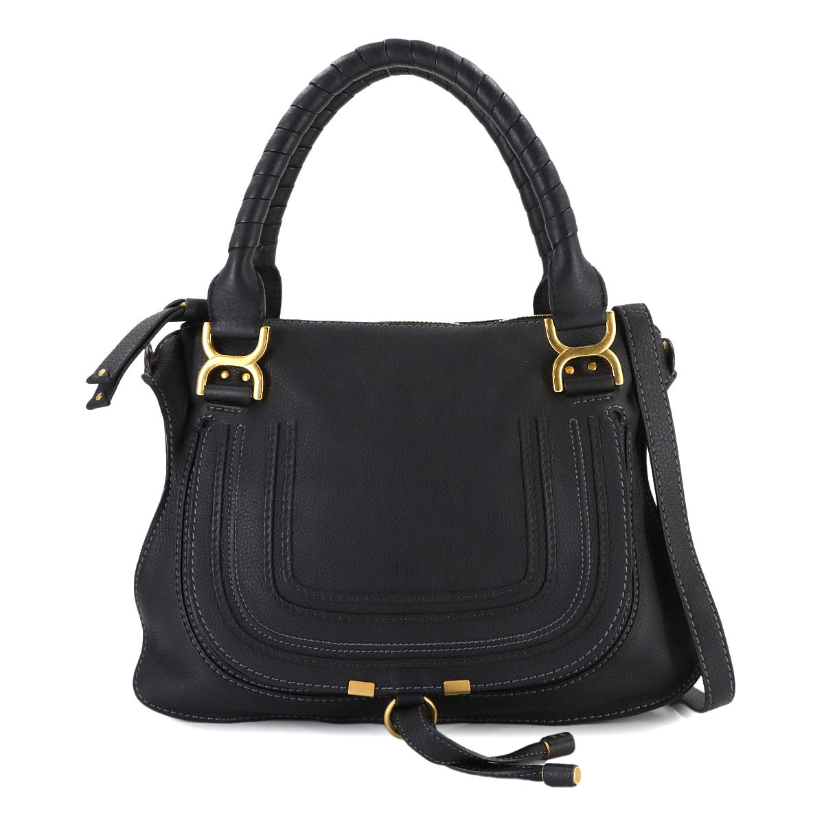 Marcie Hand Shoulder Bag Leather Black Purse