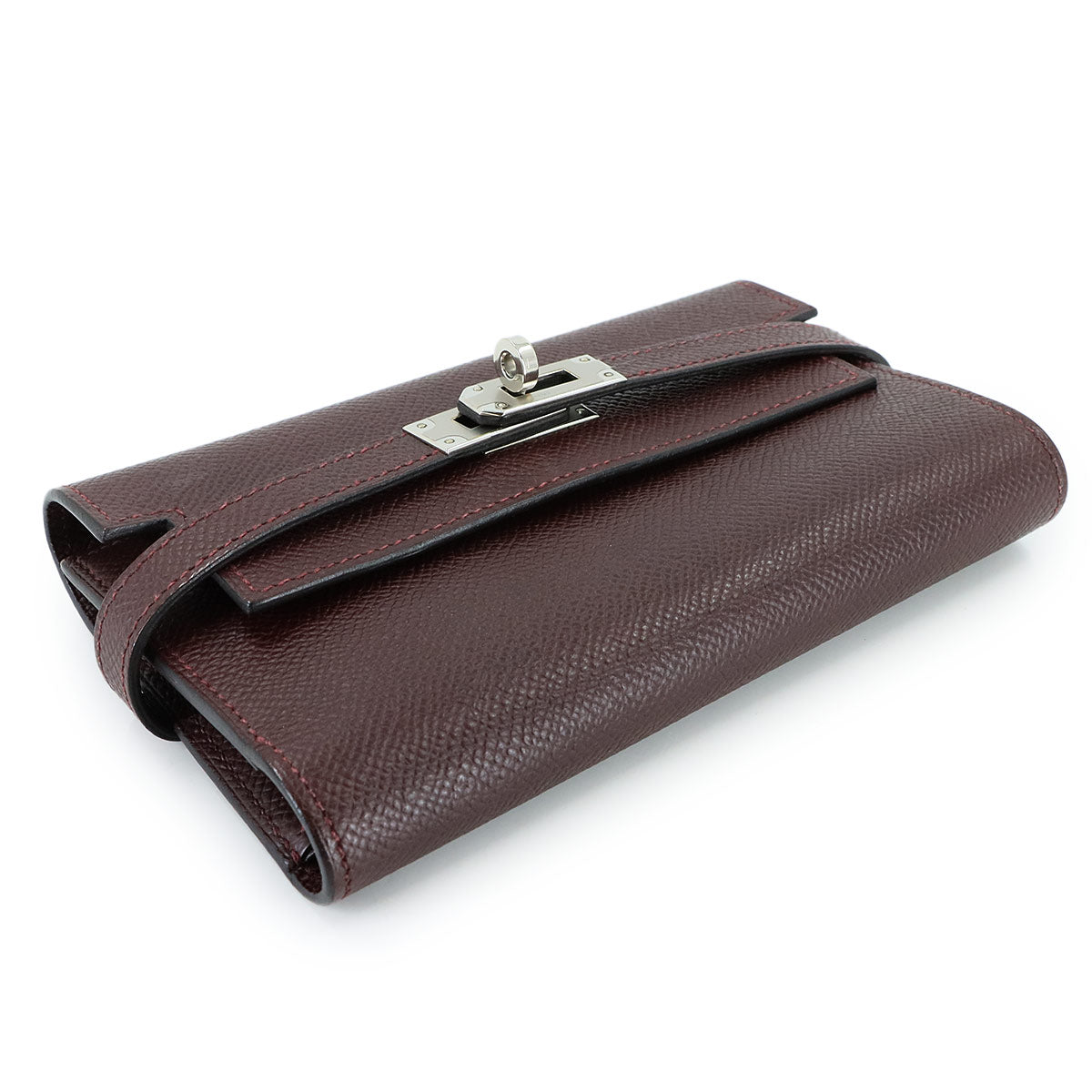 Kelly Wallet Medium Veau Epsom Bordeaux Purse