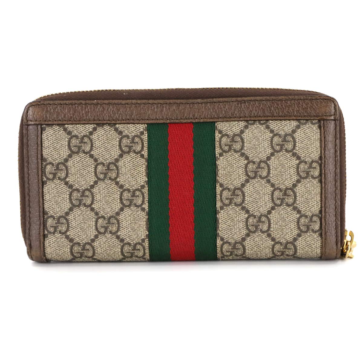 Ophidia GG Supreme Zipped Around Long Wallet Beige Brown 523154