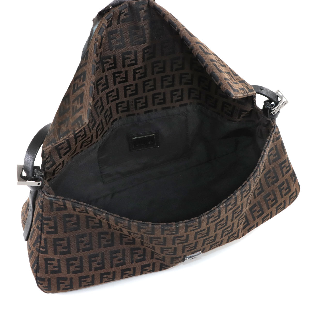 Zucchino Mamma Baguette Shoulder Bag Canvas Leather Brown 8BR181