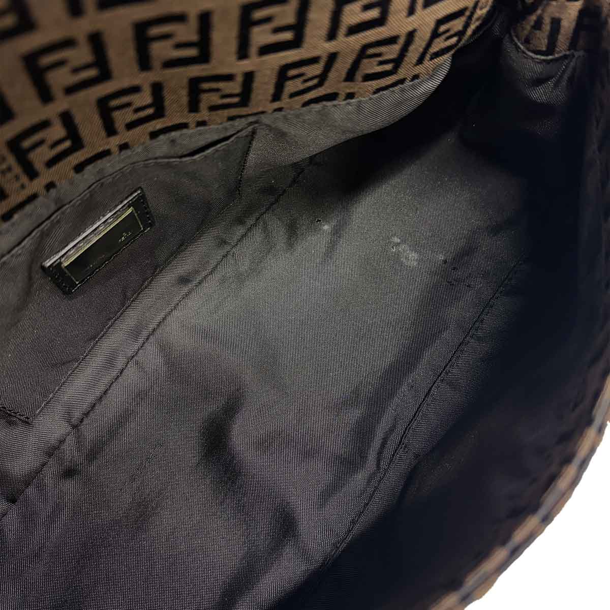 Zucchino Mamma Baguette Shoulder Bag Canvas Leather Brown 8BR181