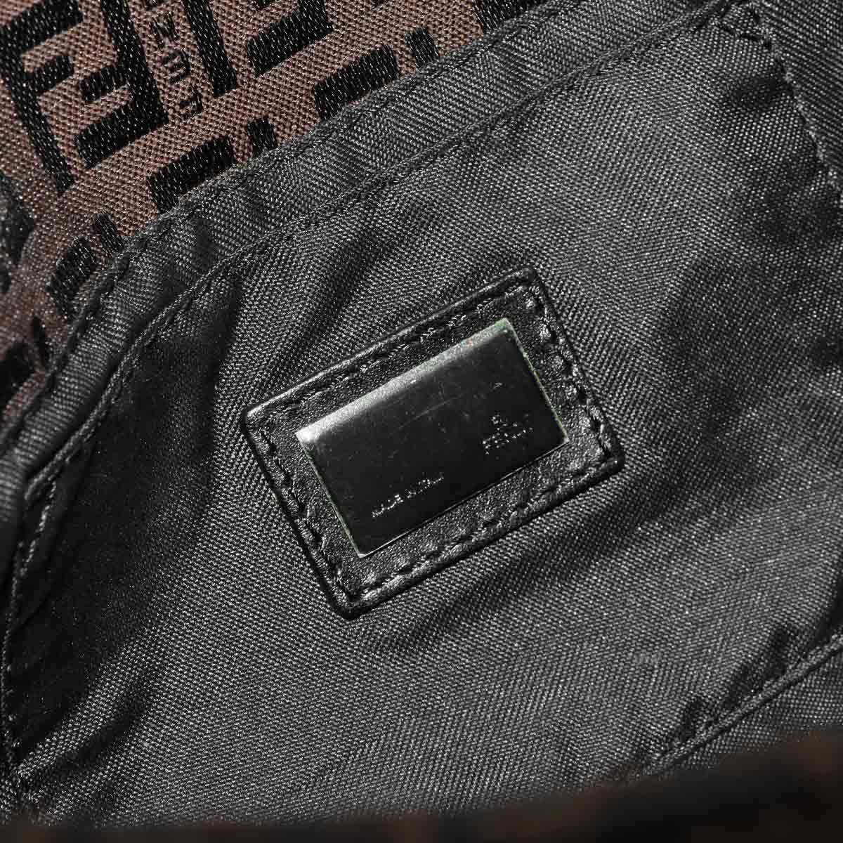 Zucchino Mamma Baguette Shoulder Bag Canvas Leather Brown 8BR181