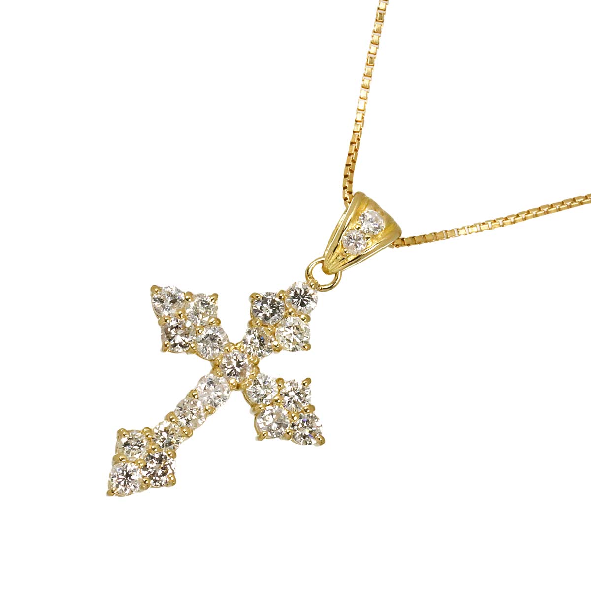 Diamond 1.00ct Necklace 18K YG Yellow Gold 750