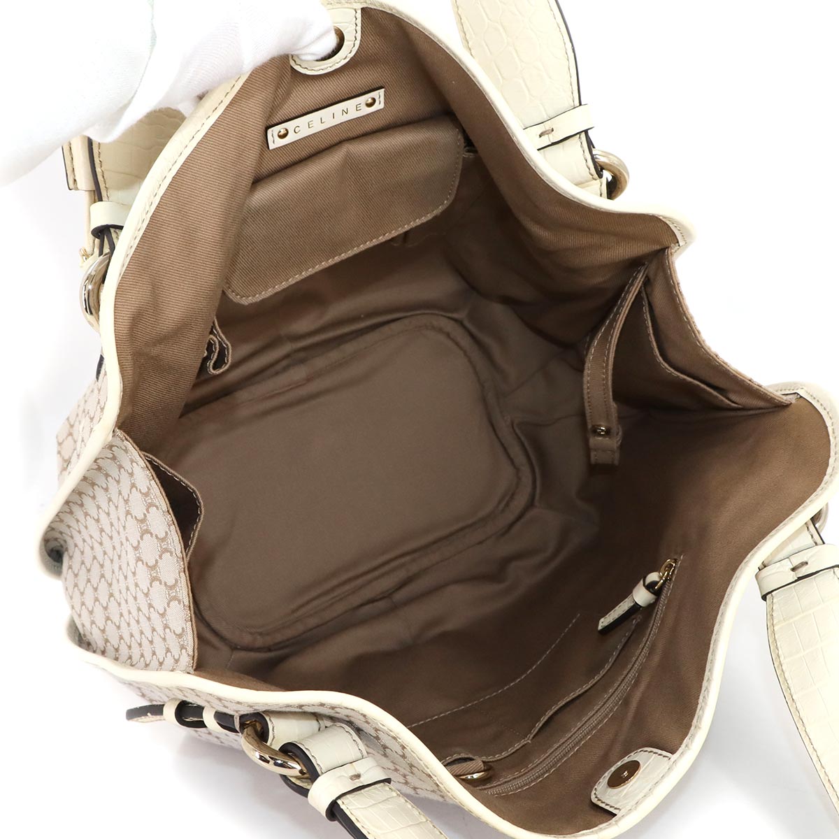 Bittersweet Tote Bag Canvas Leather Beige Purse