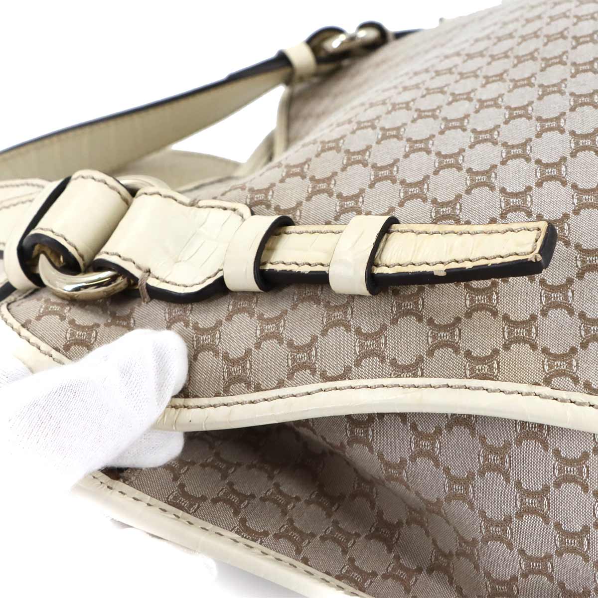 Bittersweet Tote Bag Canvas Leather Beige Purse