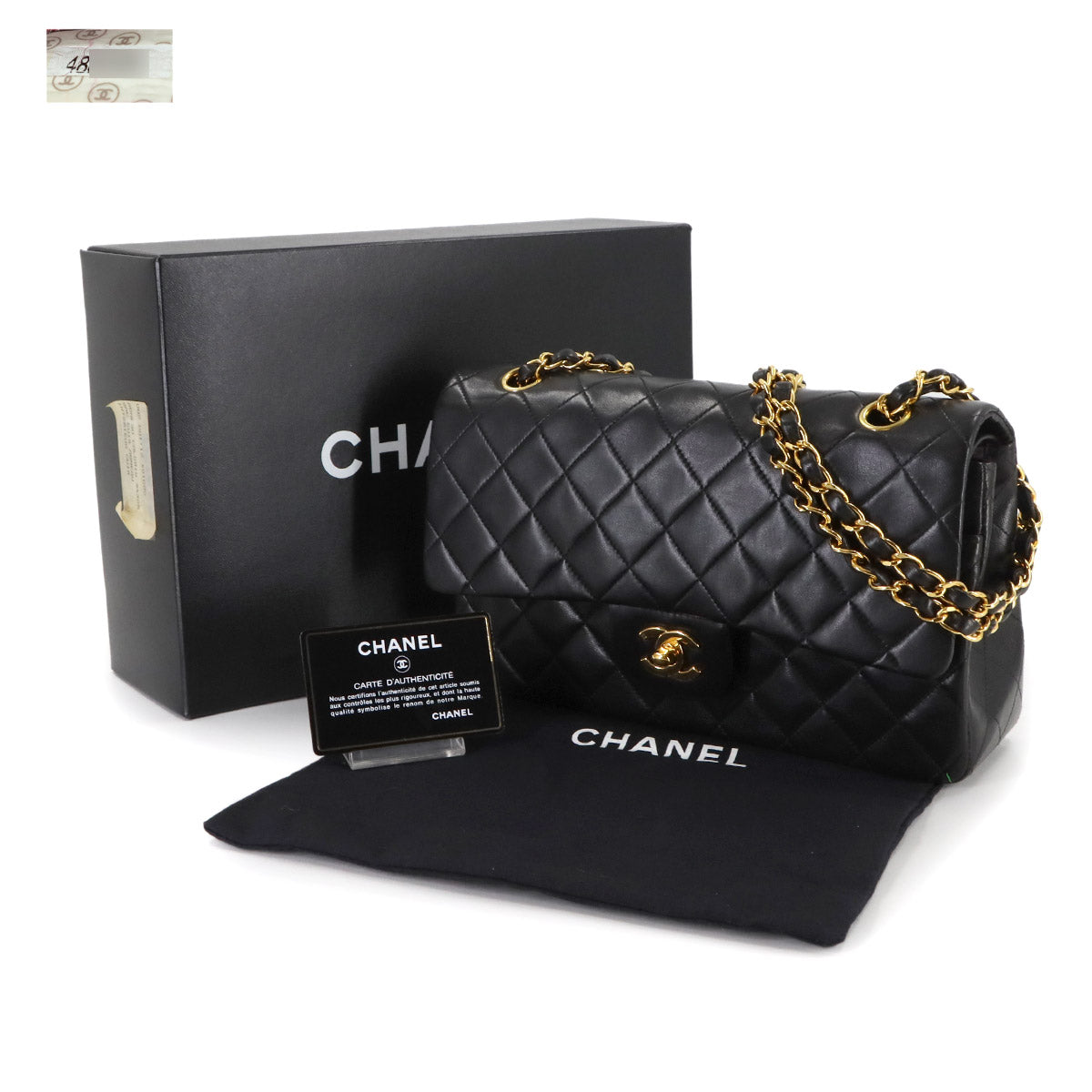 Matelasse 25 Chain Shoulder Bag Leather Black A01112 11.12