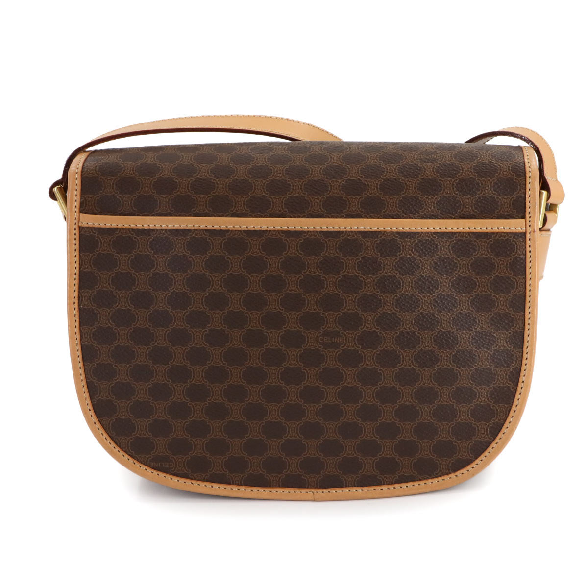 Macadam Shoulder Bag Leather PVC Brown Vintage Purse