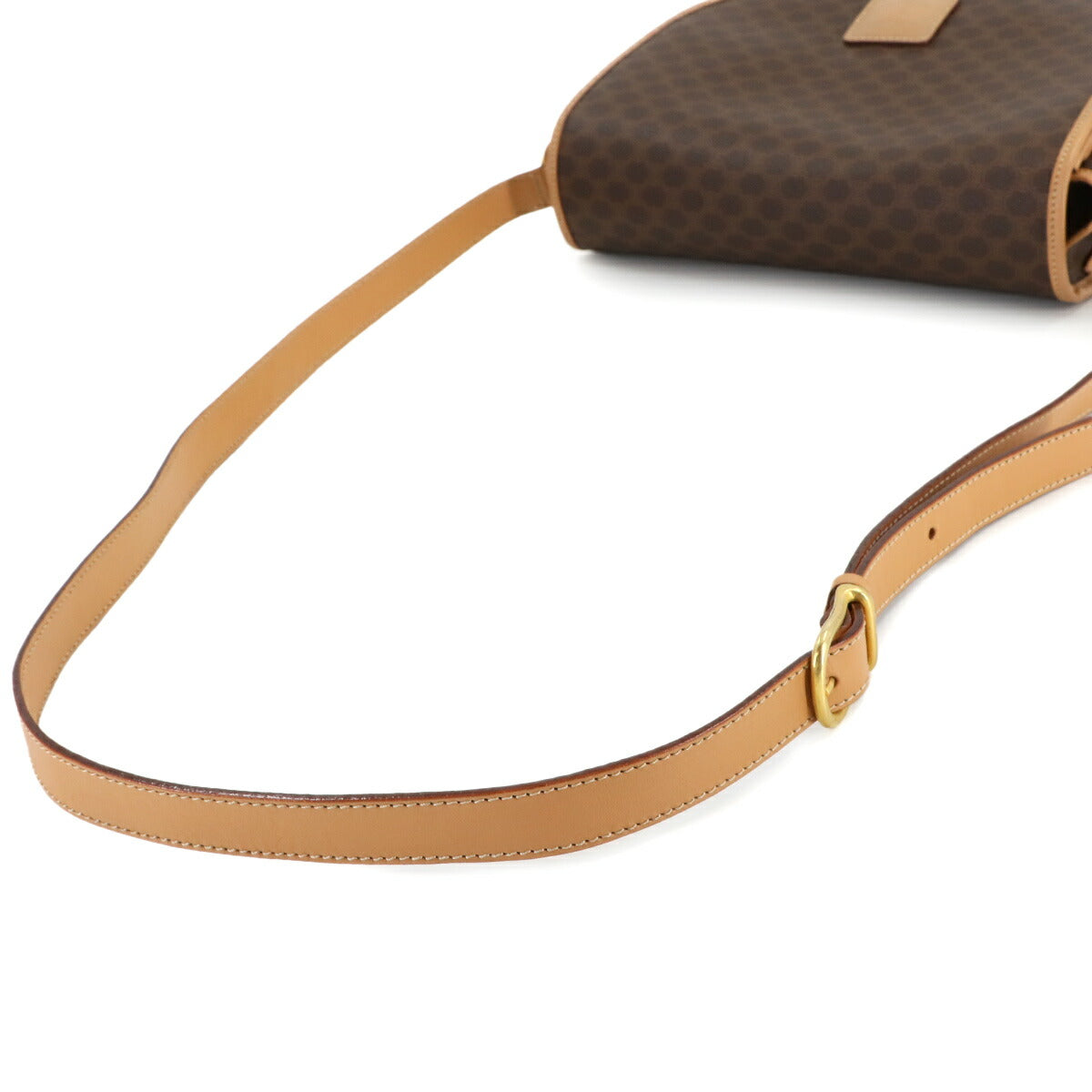 Macadam Shoulder Bag Leather PVC Brown Vintage Purse