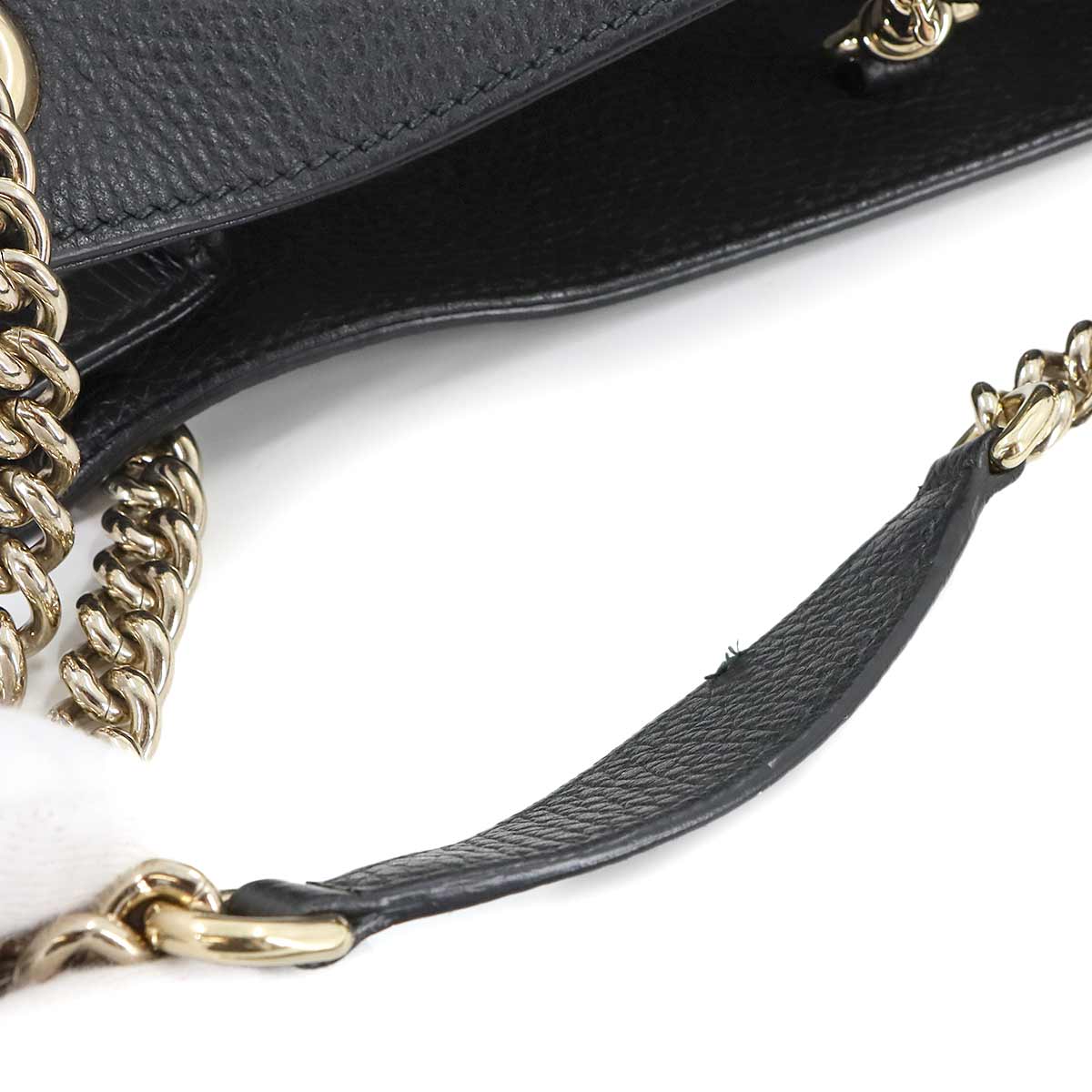 Interlocking G Soho Chain Tote Bag Leather Black 536196 Purse