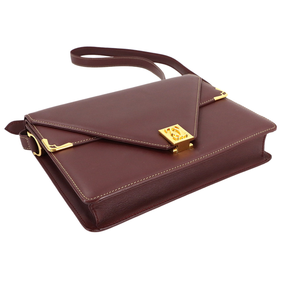 Must Line Shoulder Bag Leather Bordeaux Purse